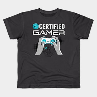 Certified Gamer with Spider Web Kids T-Shirt